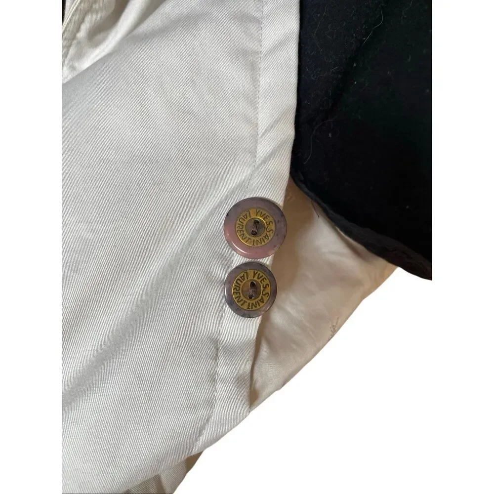 Vintage Yves Saint Laurent Pour Homme Tan Double Breast Lined Trench Coat 40/50